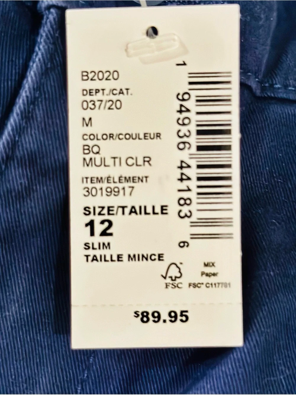 The Children’s Place Girls Navy Blue Stretch School Uniform Pants - 12 Slim, NWT